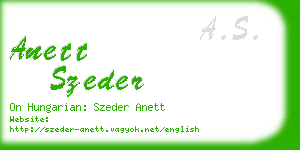 anett szeder business card